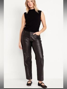 Old Navy high waisted shine OG loose jean Brown Sparkly Jean